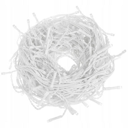 Ghirlanda luminoasa tip perdea 300 LED-uri, 12m, pentru interior/exterior, iluminare alba