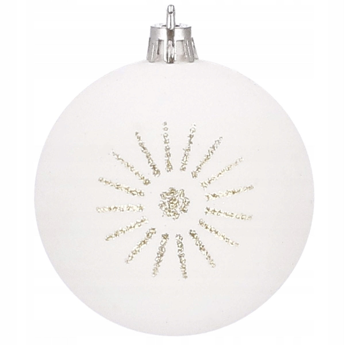 Set globuri de Craciun cu modele de sarbatori, 30 bucati, 7cm, alb auriu