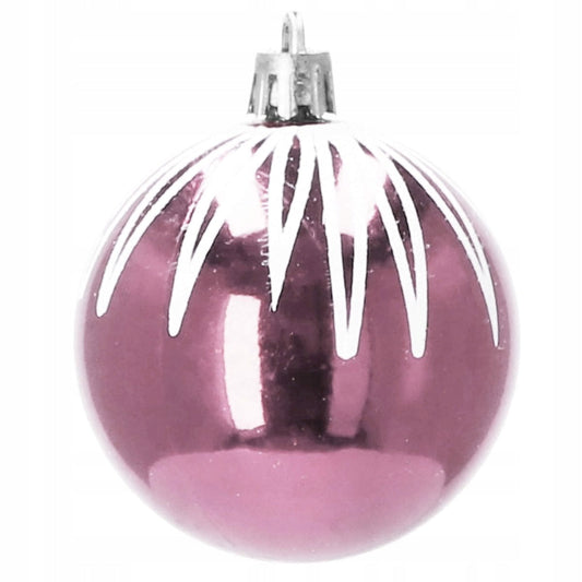 Set globuri si decoratiuni de Craciun, 155 piese, diverse dimensiuni, roz