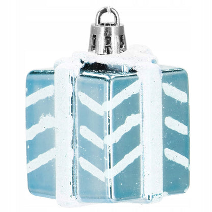 Set globuri si decoratiuni de Craciun, 77 piese, diverse dimensiuni, albastru