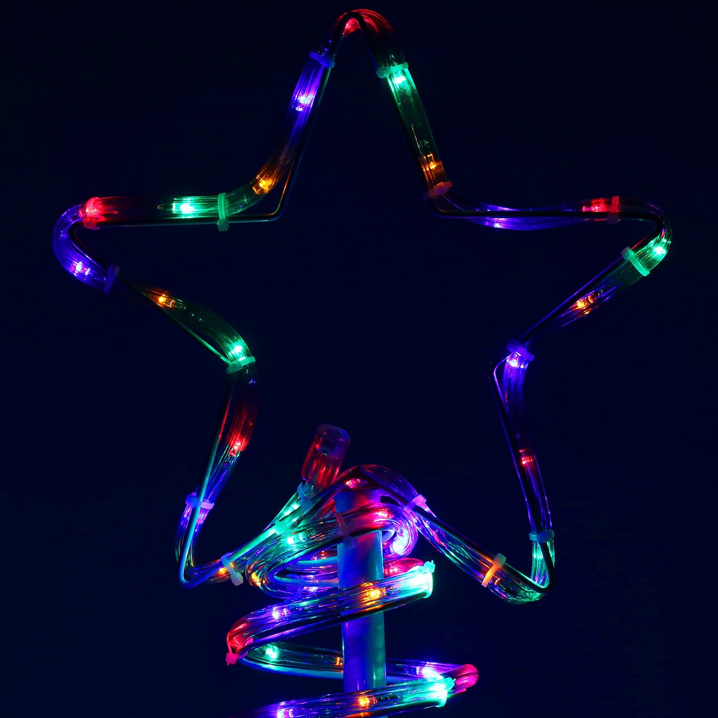 Instalatie lumini pentru Craciun, Brad stilizat, , 192 LED-uri, 124cm, multicolor