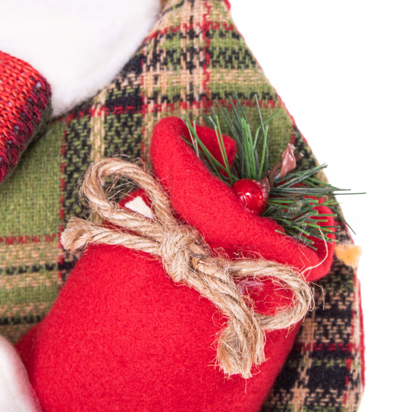 Decoratiune Craciun, soseta pentru cadouri cu om de zapada, 42cm, rosu