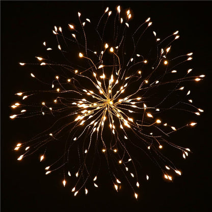 Instalatie lumina decorativa STAR cu 100 LED-uri, diametru 40cm, telecomanda, iluminare galbena