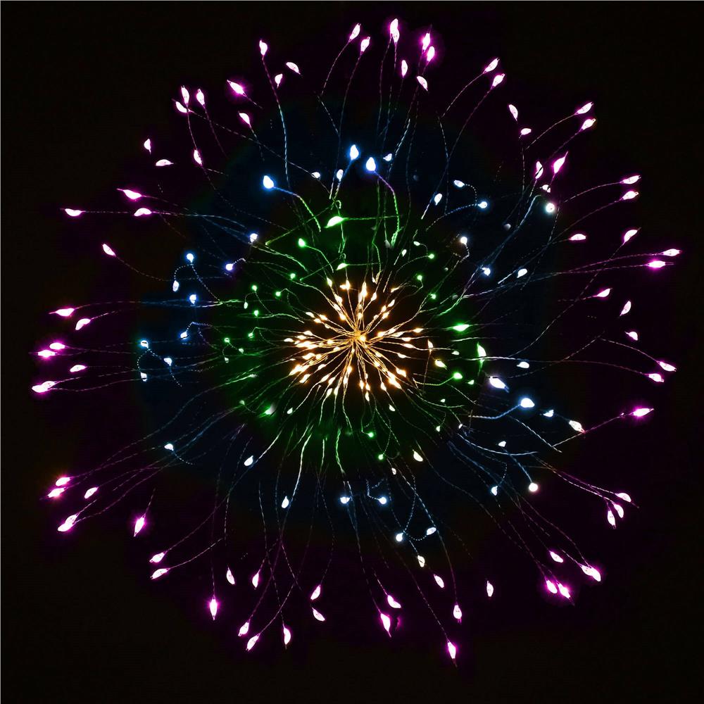 (DL) Instalatie lumina decorativa STAR cu 100 LED-uri, diametru 40cm, telecomanda, iluminare multicolora