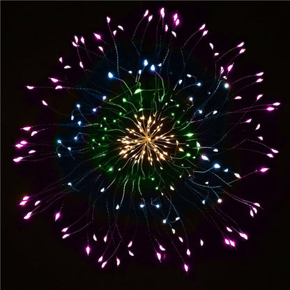 (DL) Instalatie lumina decorativa STAR cu 100 LED-uri, diametru 40cm, telecomanda, iluminare multicolora