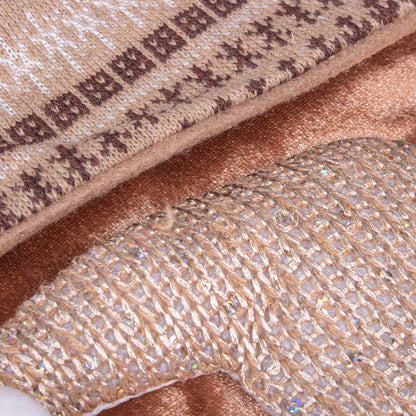 Decoratiune Craciun, soseta pentru cadouri cu Mos Craciun 45cm, maro