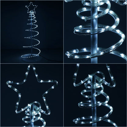 (DL) Instalatie lumini pentru Craciun, Brad stilizat, , 192 LED-uri, 124cm, alb