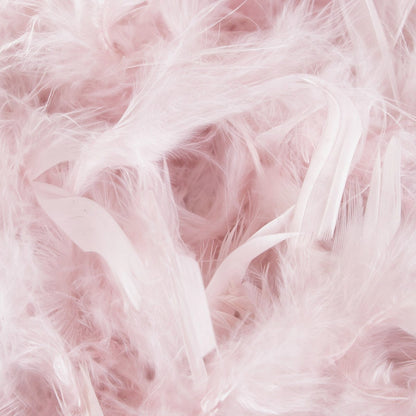 Ghirlanda pentru decor sau bradul de Craciun, model puf si pene, roz, 180cm