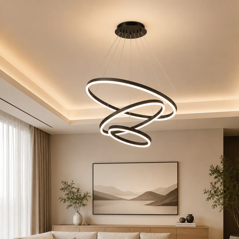 Lustra LED Casiana cu Telecomanda, 130W, Negru, Dimabila