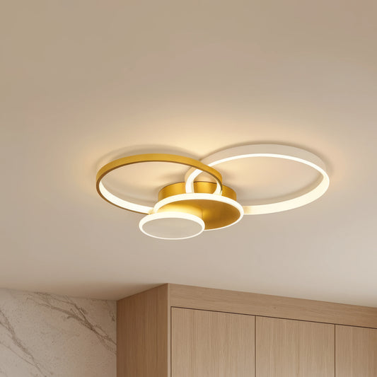 Lustra LED cu Telecomanda Killian 120W Dimabila Alb Auriu