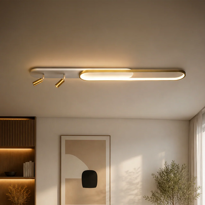 Lustra LED cu Proiector Reglabil FISSO Camilla, 69W, lumina Rece/Calda/Neutra, Auriu Lucios