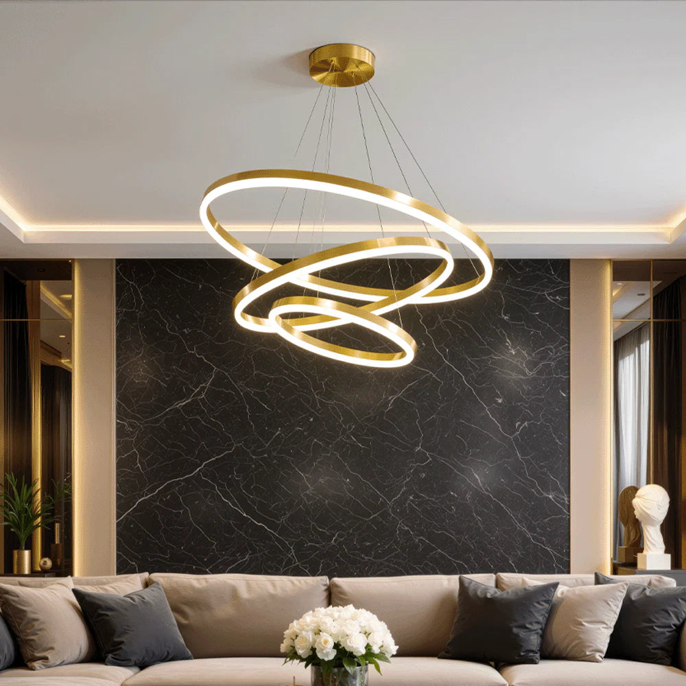 Lustra LED cu Telecomanda Elizabeth 152W Dimabila Auriu