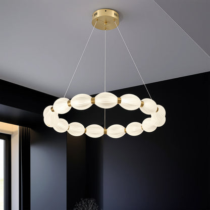 Lustra LED suspendata cu telecomanda FAUSTO II, 78W, lumina Rece/Calda/Neutra, Dimabila,Inaltime Reglabila, Auriu