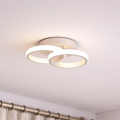 Lustra LED VERTEX Circula Cercuri Suprapuse, 44W, 2 Cercuri, Lumina Rece/Calda/Neutra, Alb