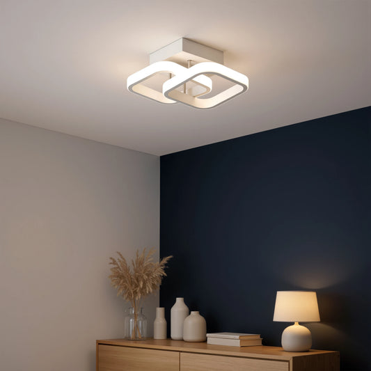 Lustra LED VERTEX Matrix Romburi Suprapuse, 44W, 2 Romburi, Lumina Rece/Calda/Neutra, Alb