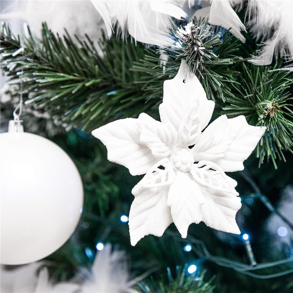 Set globuri de Craciun, 20 bucati, 6cm, alb perlat