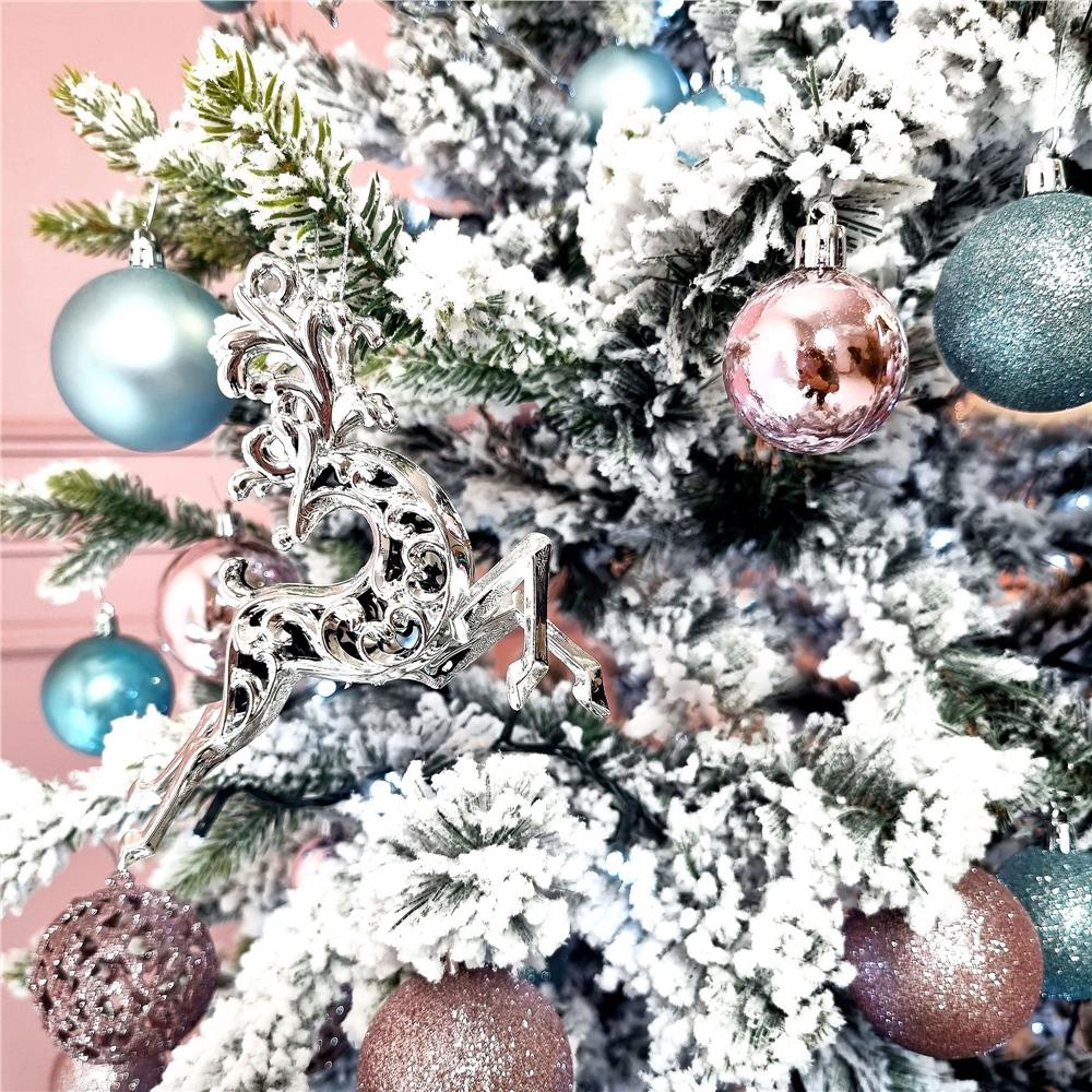 Set globuri de Craciun, 25 bucati, 3 modele, 2,5cm si 4cm, roz