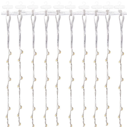 Ghirlanda luminoasa tip perdea 300 LED-uri, 3x3m, pentru interior, alimentare USB, alb cald (galben)