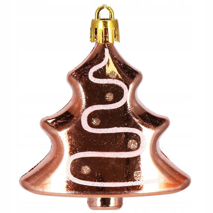 Set globuri si decoratiuni de Craciun, 77 piese, diverse dimensiuni, roz auriu