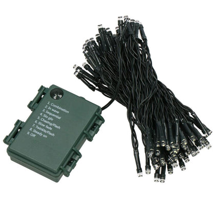 Instalatie lumini de exterior pentru gradina, 10 metri, 100 LED-uri, cu baterii, albastru