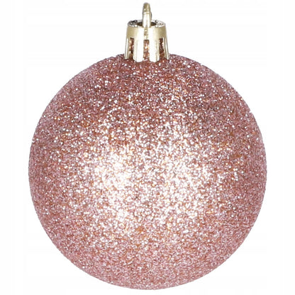Set globuri si decoratiuni de Craciun, 51 piese, diverse dimensiuni, roz