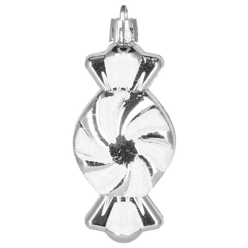 Set globuri si decoratiuni de Craciun, 77 piese, diverse dimensiuni, argintiu