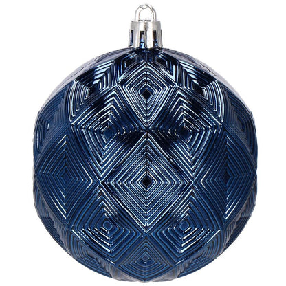 Set globuri de Craciun, 30 bucati, 6 modele, 8cm, albastru inchis