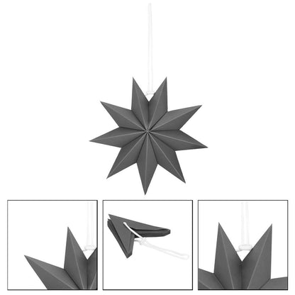 Stea decorativa 3D din hartie, cu 9 colturi, 30cm, argintie