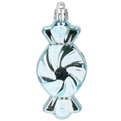 Set globuri si decoratiuni de Craciun, 77 piese, diverse dimensiuni, albastru