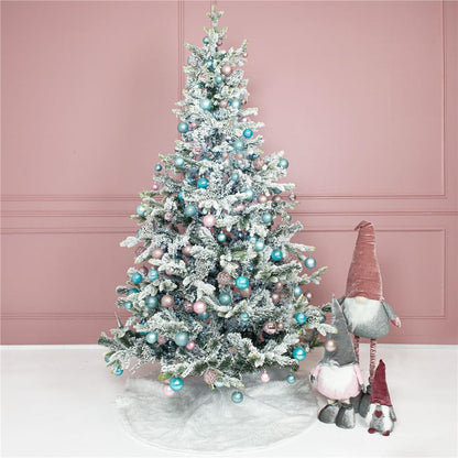 Set globuri de Craciun, 30 bucati, 4 modele, 3cm, roz