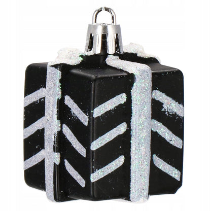 Set globuri si decoratiuni de Craciun, 77 piese, diverse dimensiuni, negru