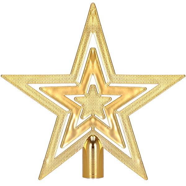 Set globuri si decoratiuni de Craciun, 100 piese, diverse dimensiuni cu stea, auriu