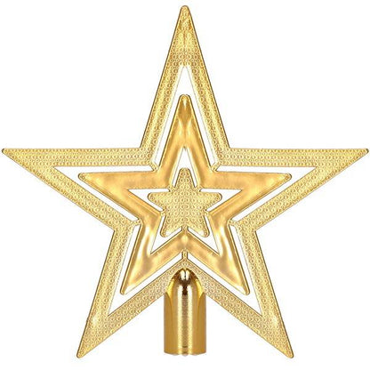 Set globuri si decoratiuni de Craciun, 100 piese, diverse dimensiuni cu stea, auriu