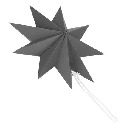 Stea decorativa 3D din hartie, cu 9 colturi, 30cm, argintie