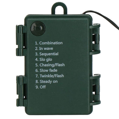 Instalatie lumini de exterior pentru gradina, 10 metri, 100 LED-uri, cu baterii, galben