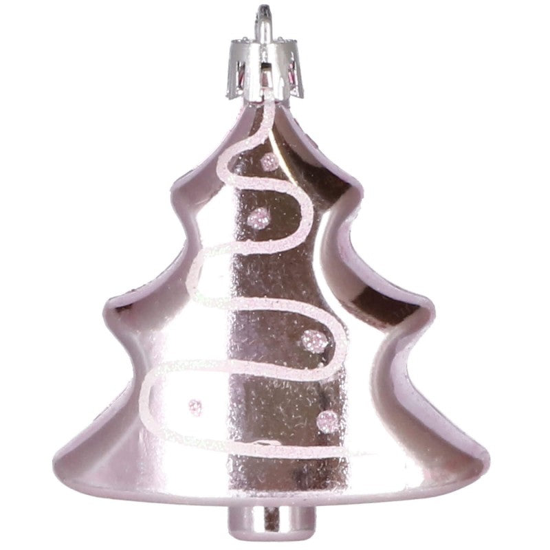 Set globuri si decoratiuni de Craciun, 77 piese, diverse dimensiuni, roz