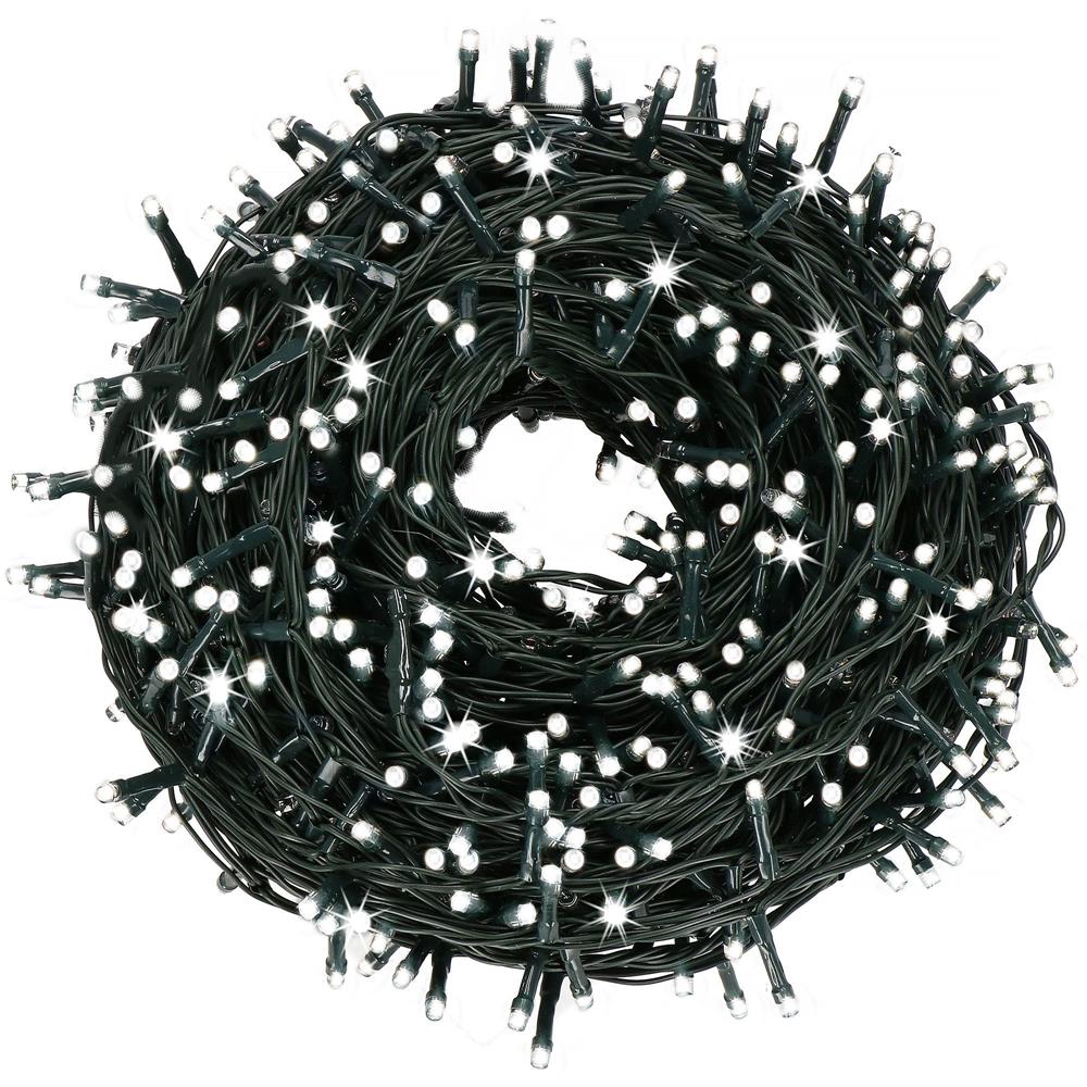 Ghirlanda luminoasa tip perdea Premium 500 LED-uri, 22,5m, 30Wati, interior/exterior, cu flash, alb rece