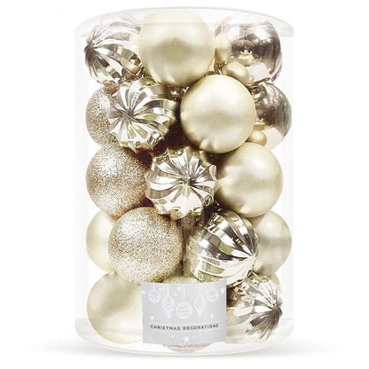 Set globuri de Craciun, 20 bucati, 5 modele, 6cm, auriu