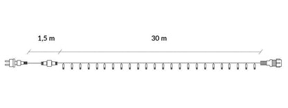 Instalatie lumini pentru bradul de Craciun, 31,5 metri, 500 LED-uri, albastru