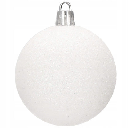 Set globuri si decoratiuni de Craciun, 101 piese, diverse dimensiuni, alb