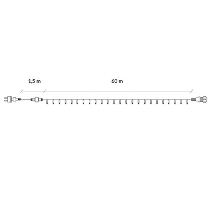 Instalatie lumini pentru bradul de Craciun, 61,5 metri, 1000 LED-uri, alb cald