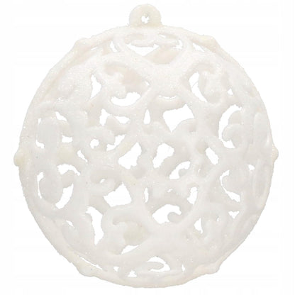 Set globuri si decoratiuni de Craciun, 100 piese, diverse dimensiuni cu stea, alb