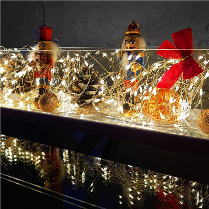 Instalatie lumina decorativa cu 500 LED-uri, 48m, iluminare galbena