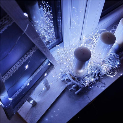 (DL) Instalatie lumina decorativa cu 300 LED-uri, telecomanda, 30m, iluminare alba