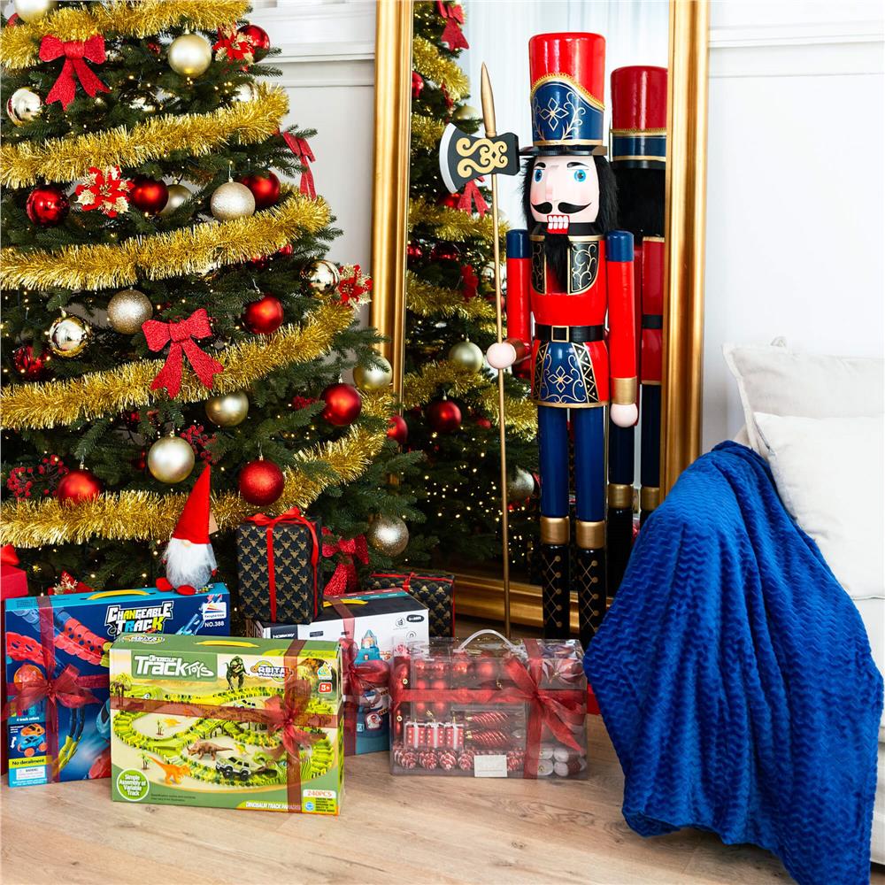 Set globuri de Craciun, 30 bucati, 3 modele, 6cm, auriu