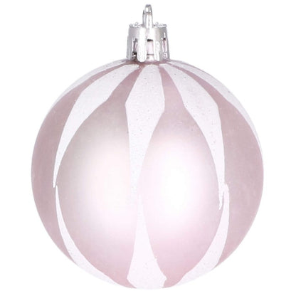 Set globuri si decoratiuni de Craciun, 77 piese, diverse dimensiuni, roz