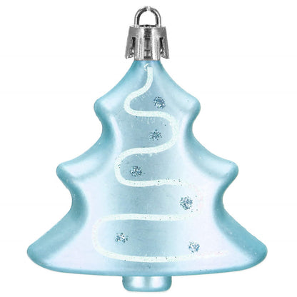 Set globuri si decoratiuni de Craciun, 77 piese, diverse dimensiuni, albastru