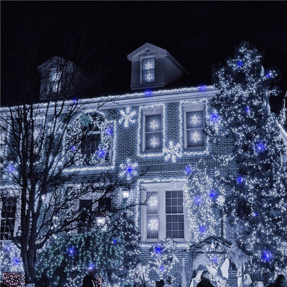 Instalatie lumini pentru bradul de Craciun, 25,5 metri, 300 LED-uri cu flash, albastru