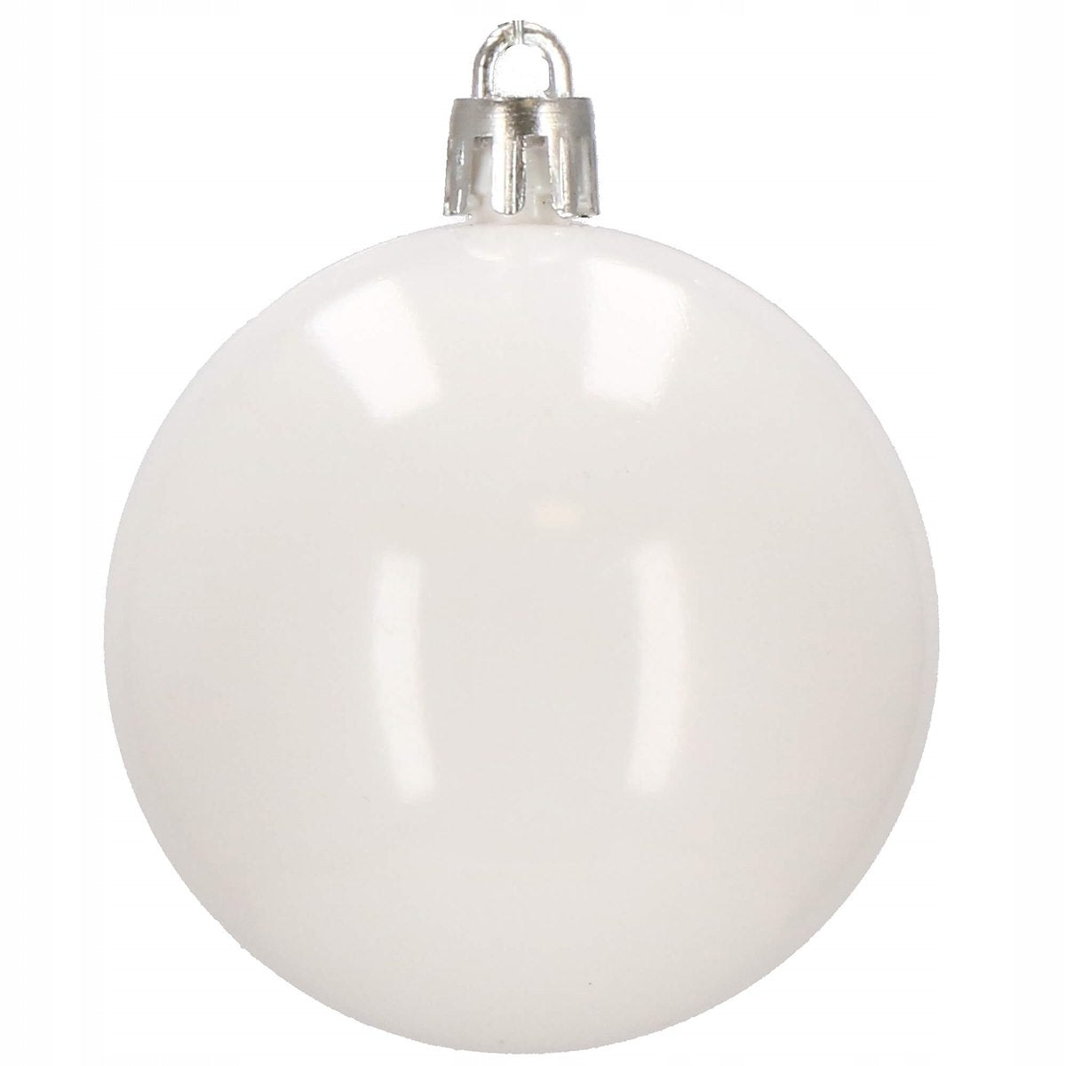 Set globuri si decoratiuni de Craciun, 100 piese, diverse dimensiuni cu stea, alb