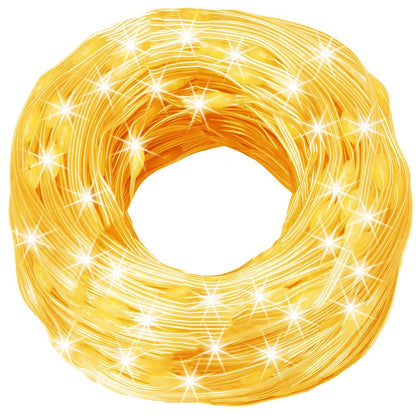 Ghirlanda luminoasa tip perdea 300 LED-uri, 3x3m, pentru interior, cu telecomanda, alb cald (galben)